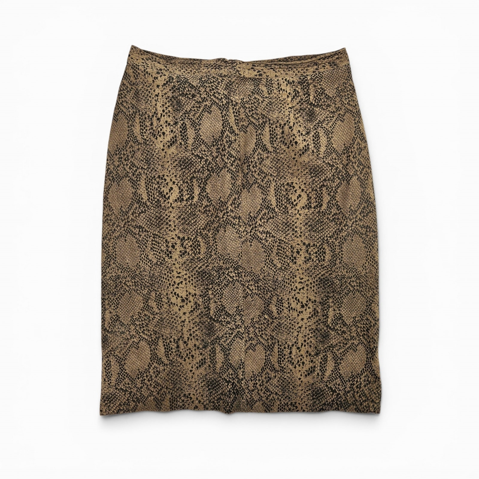 Vintage 70s Roberto Cavalli Leather Snake Skin Printed Pencil Skirt - Medium